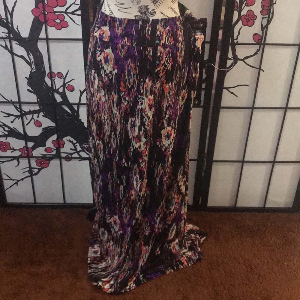 John Paul Richard Black Multi Maxi Skirt XL